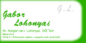 gabor lohonyai business card